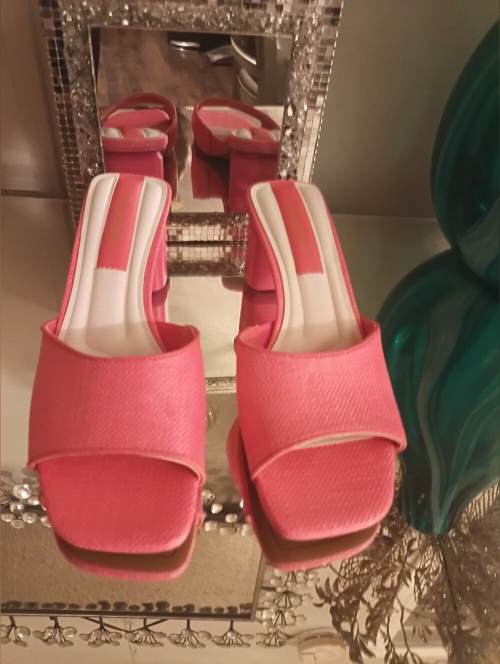 Franco Sarto Coral Pink Open-Toe Slide Mules